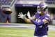 Minnesota Vikings wide receiver Adam Thielen catches a pass during warmups before an NFL preseason football game against the Jacksonville Jaguars, Saturday, Aug. 18, 2018, in Minneapolis. (AP Photo/Bruce Kluckhohn)