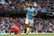 MANCHESTER, ENGLAND - AUGUST 19: Sergio Aguero of Manchester City celebrates after scoring his team's fifth goal during the Premier League match between Manchester City and Huddersfield Town at Etihad Stadium on August 19, 2018 in Manchester, United Kingdom. (Photo by Michael Regan/Getty Images)