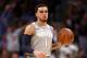 DENVER, CO - APRIL 05: Tyus Jones #1 of the Minnesota Timberwolves brings the ball down the court against the Denver Nuggets at the Pepsi Center on April 5, 2018 in Denver, Colorado. NOTE TO USER: User expressly acknowledges and agrees that, by downloading and or using this photograph, User is consenting to the terms and conditions of the Getty Images License Agreement. (Photo by Matthew Stockman/Getty Images)
