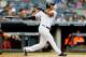 NEW YORK, NY - SEPTEMBER 22: Aaron Hicks #31 of the New York Yankees hits a home run in the second inning against the Baltimore Orioles at Yankee Stadium on September 22, 2018 in the Bronx borough of New York City. (Photo by Mike Stobe/Getty Images)