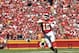Kansas City Chiefs quarterback Patrick Mahomes (15) throws a touchdown pass to wide receiver Chris Conley during the first half of an NFL football game against the San Francisco 49ers in Kansas City, Mo., Sunday, Sept. 23, 2018. (AP Photo/Ed Zurga)
