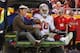 KANSAS CITY, MO - SEPTEMBER 23: Jimmy Garoppolo #10 of the San Francisco 49ers is carted off the field after an injury during the fourth quarter of the game against the Kansas City Chiefs at Arrowhead Stadium on September 23rd, 2018 in Kansas City, Missouri. (Photo by David Eulitt/Getty Images)