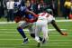 HOUSTON, TX - SEPTEMBER 23: Sterling Shepard #87 of the New York Giants runs the ball after a catch defended by Zach Cunningham #41 of the Houston Texans in the first quarter at NRG Stadium on September 23, 2018 in Houston, Texas. (Photo by Bob Levey/Getty Images)