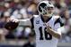 Los Angeles Rams quarterback Jared Goff passes against the Los Angeles Chargers during the first half in an NFL football game Sunday, Sept. 23, 2018, in Los Angeles. (AP Photo/Jae C. Hong)