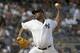 New York Yankees pitcher CC Sabathia delivers the ball to the Toronto Blue Jays during the second inning of a baseball game Saturday, Sept.15, 2018, at Yankee Stadium in New York. (AP Photo/Bill Kostroun)