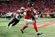 ATLANTA, GA - SEPTEMBER 23: Calvin Ridley #18 of the Atlanta Falcons catches a touchdown pass over P.J. Williams #26 of the New Orleans Saints during the first half at Mercedes-Benz Stadium on September 23, 2018 in Atlanta, Georgia. (Photo by Daniel Shirey/Getty Images)