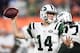CLEVELAND, OH - SEPTEMBER 20: Sam Darnold #14 of the New York Jets throws a second quarter pass against the Cleveland Browns at FirstEnergy Stadium on September 20, 2018 in Cleveland, Ohio. (Photo by Jason Miller/Getty Images)