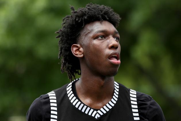 NEW YORK, NY - AUGUST 18:  James Wiseman #23 of Team Ramsey warms up before the game against Team Stanley during the SLAM Summer Classic 2018 at Dyckman Park on August 18, 2018 in New York City.  (Photo by Elsa/Getty Images)