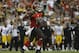 TAMPA, FL - SEPTEMBER 24: Quarterback Ryan Fitzpatrick #14 of the Tampa Bay Buccaneers throws to an open receiver during the third quarter of a game against the Pittsburgh Steelers on September 24, 2018 at Raymond James Stadium in Tampa, Florida. (Photo by Brian Blanco/Getty Images)