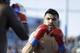 Victor Ortiz bleeds during a welterweight boxing match with Andre Berto, Saturday, April 30, 2016, in Carson, Calif. (AP Photo/Jae C. Hong)