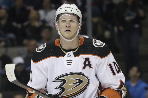 Anaheim Ducks right wing Corey Perry (10) against the San Jose Sharks during the second period of Game 3 of an NHL hockey first-round playoff series in San Jose, Calif., Monday, April 16, 2018. (AP Photo/Jeff Chiu)
