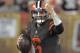 Cleveland Browns quarterback Baker Mayfield reacts during the second half of an NFL football game against the New York Jets, Thursday, Sept. 20, 2018, in Cleveland. (AP Photo/David Richard)