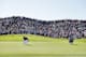 PARIS, FRANCE - SEPTEMBER 30: Justin Thomas of the United States celebrates on the green during singles matches of the 2018 Ryder Cup at Le Golf National on September 30, 2018 in Paris, France. (Photo by Richard Heathcote/Getty Images)