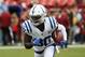 Indianapolis Colts wide receiver Chester Rogers warms up before an NFL football game against the Washington Redskins, Sunday, Sept. 16, 2018, in Landover, Md. (AP Photo/Alex Brandon)