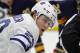 Toronto Maple Leafs forward William Nylander (29) lines up for a faceoff during the second period of an NHL hockey game against the Buffalo Sabres, Monday, March. 5, 2018, in Buffalo, N.Y. (AP Photo/Jeffrey T. Barnes)