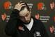 Cleveland Browns quarterback Baker Mayfield speaks at a news conference after the Browns lost to the Oakland Raiders 45-42 in overtime of an NFL football game in Oakland, Calif., Sunday, Sept. 30, 2018. (AP Photo/D. Ross Cameron)