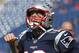 New England Patriots quarterback Tom Brady fires up the crowd as he takes the field before an NFL football game against the Miami Dolphins at Gillette Stadium, Sunday, Sept. 30, 2018, in Foxborough, Mass. (AP Photo/Elise Amendola)