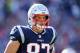 FOXBOROUGH, MA - SEPTEMBER 30: Rob Gronkowski #87 of the New England Patriots looks on during the second half against the Miami Dolphins at Gillette Stadium on September 30, 2018 in Foxborough, Massachusetts. (Photo by Maddie Meyer/Getty Images)