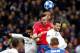 MOSCOW, RUSSIA - OCTOBER 02: Nikita Chernov (C) and Rodrigo Becao of CSKA Moscow vie for a header with Casemiro (L) and Nacho (R) of Real Madrid during the Group G match of the UEFA Champions League between CSKA Moscow and Real Madrid at Luzhniki Stadium on October 2, 2018 in Moscow, Russia. (Photo by MB Media/Getty Images)