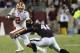 COLLEGE STATION, TX - SEPTEMBER 08: Kelly Bryant #2 of the Clemson Tigers avoids the tackle attempt by Landis Durham #46 of the Texas A&M Aggies in the fourth quarter at Kyle Field on September 8, 2018 in College Station, Texas. (Photo by Bob Levey/Getty Images)