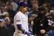 CHICAGO, IL - OCTOBER 02: Javier Baez #9 of the Chicago Cubs reacts after striking out in the thirteenth inning against the Colorado Rockies during the National League Wild Card Game at Wrigley Field on October 2, 2018 in Chicago, Illinois. (Photo by Jonathan Daniel/Getty Images)