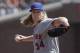 New York Mets pitcher Noah Syndergaard (34) throws against the San Francisco Giants during the second inning of a baseball game in San Francisco, Sunday, Sept. 2, 2018. (AP Photo/Jeff Chiu)