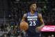 Minnesota Timberwolves' Jimmy Butler plays against the Houston Rockets during the first half of Game 4 in an NBA basketball first-round playoff series Monday, April 23, 2018, in Minneapolis. (AP Photo/Jim Mone)