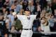 NEW YORK, NEW YORK - OCTOBER 03: Aaron Judge #99 of the New York Yankees celebrates after scoring a run off of a double hit by Aaron Hicks #31 during the sixth inning against the Oakland Athletics in the American League Wild Card Game at Yankee Stadium on October 03, 2018 in the Bronx borough of New York City. (Photo by Elsa/Getty Images)