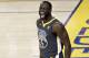 Golden State Warriors forward Draymond Green (23) celebrates after scoring against the Cleveland Cavaliers during the first half of Game 2 of basketball's NBA Finals in Oakland, Calif., Sunday, June 3, 2018. (AP Photo/Marcio Jose Sanchez)