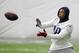 Tennessee Titans wide receiver Rishard Matthews catches a pass during an NFL football practice Tuesday, Jan. 2, 2018, in Nashville, Tenn. The Titans are scheduled to play the Kansas City Chiefs Saturday in an AFC wild-card playoff game. (AP Photo/Mark Humphrey)
