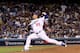 LOS ANGELES, CA - OCTOBER 04: Hyun-Jin Ryu #99 of the Los Angeles Dodgers delivers the pitch during the sixth inning against the Atlanta Braves during Game One of the National League Division Series at Dodger Stadium on October 4, 2018 in Los Angeles, California. (Photo by Harry How/Getty Images)