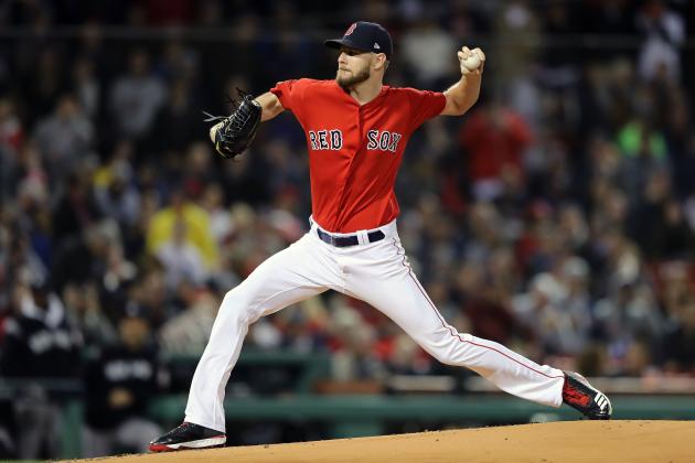 BOSTON, MA - OCTOBER 05:  Chris Sale #41 of the Boston Red Sox delivers a pitch in the first inning of Game One of the American League Division Series against the New York Yankees at Fenway Park on October 5, 2018 in Boston, Massachusetts.  (Photo by Elsa/Getty Images)