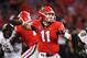 ATHENS, GA - OCTOBER 6: Jake Fromm #11 of the Georgia Bulldogs passes against the Vanderbilt Commodores on October 6, 2018 at Sanford Stadium in Athens, Georgia. (Photo by Scott Cunningham/Getty Images)