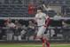 Boston Red Sox's Brock Holt reacts as he rounds the bases after hitting a two-run home run against the New York Yankees during the ninth inning of Game 3 of baseball's American League Division Series, Monday, Oct. 8, 2018, in New York. (AP Photo/Frank Franklin II)
