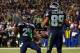 SEATTLE, WA - DECEMBER 23: (L-R) Marshawn Lynch #24 and Doug Baldwin #89 of the Seattle Seahawks celebrate after Lynch scored a 9-yard touchdown reception in the first quarter against the San Francisco 49ers at Qwest Field on December 23, 2012 in Seattle, Washington. (Photo by Otto Greule Jr/Getty Images)