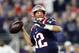 FOXBOROUGH, MA - OCTOBER 04: Tom Brady #12 of the New England Patriots throws a 34-yard touchdown pass to Josh Gordon #10 (not pictured) for his 500th career touchdown pass during the fourth quarter against the Indianapolis Colts at Gillette Stadium on October 4, 2018 in Foxborough, Massachusetts. (Photo by Maddie Meyer/Getty Images)