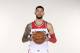 Washington Wizards guard Austin Rivers (1) poses for a photograph during an NBA basketball media day, Monday, Sept. 24, 2018, in Washington. (AP Photo/Nick Wass)