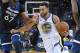 OAKLAND, CA - SEPTEMBER 29: Stephen Curry #30 of the Golden State Warriors drives on Taj Gibson #67 of the Minnesota Timberwolves during an NBA basketball game at ORACLE Arena on September 29, 2018 in Oakland, California. NOTE TO USER: User expressly acknowledges and agrees that, by downloading and or using this photograph, User is consenting to the terms and conditions of the Getty Images License Agreement. (Photo by Thearon W. Henderson/Getty Images)