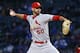 CHICAGO, IL - APRIL 17: Starting pitch Adam Wainwright #50 of the St. Louis Cardinals delivers the ball against the Chicago Cubs at Wrigley Field on April 17, 2018 in Chicago, Illinois. The Cardinals defeated the Cubs 5-3. (Photo by Jonathan Daniel/Getty Images)