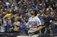 Los Angeles Dodgers starting pitcher Clayton Kershaw (22) reacts after giving up two runs during the fourth inning of Game 1 of the National League Championship Series baseball game against the Milwaukee Brewers Friday, Oct. 12, 2018, in Milwaukee. (AP Photo/Jeff Roberson)