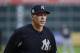 New York Yankees manager Joe Girardi watches batting practice before Game 2 of baseball's American League Championship Series against the Houston Astros Saturday, Oct. 14, 2017, in Houston. (AP Photo/Tony Gutierrez)