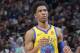 SACRAMENTO, CA - MARCH 31: Patrick McCaw #0 of the Golden State Warriors looks on during the game against the Sacramento Kings on March 31, 2018 at Golden 1 Center in Sacramento, California. NOTE TO USER: User expressly acknowledges and agrees that, by downloading and or using this photograph, User is consenting to the terms and conditions of the Getty Images Agreement. Mandatory Copyright Notice: Copyright 2018 NBAE (Photo by Rocky Widner/NBAE via Getty Images)