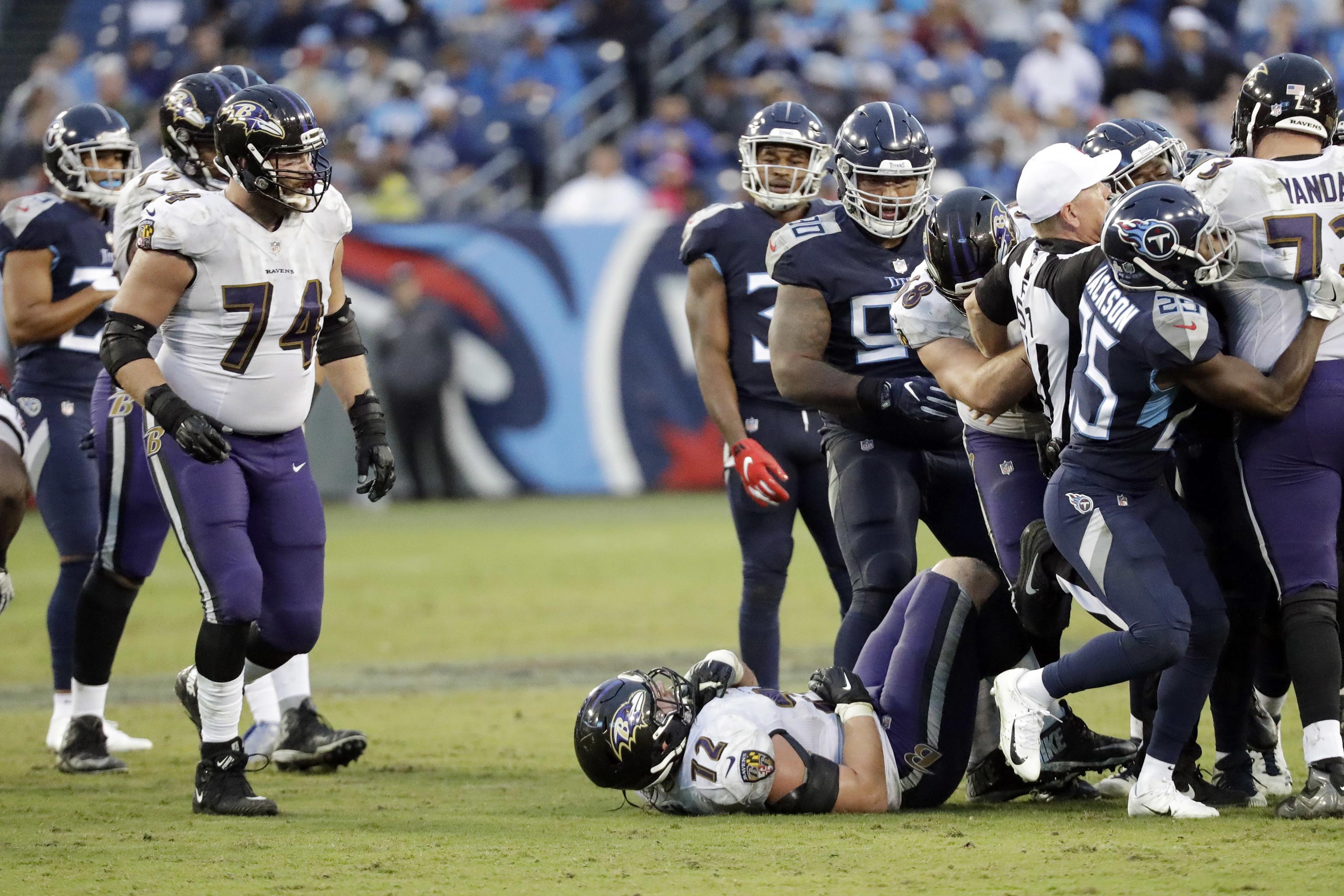 Injuries plague Ravens, Titans for Sunday's game in Baltimore