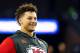 FOXBOROUGH, MA - OCTOBER 14: Patrick Mahomes #15 of the Kansas City Chiefs looks on before a game against the New England Patriots at Gillette Stadium on October 14, 2018 in Foxborough, Massachusetts. (Photo by Adam Glanzman/Getty Images)