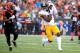 CINCINNATI, OH - OCTOBER 14: JuJu Smith-Schuster #19 of the Pittsburgh Steelers catches a pass while being defended by Darqueze Dennard #21 of the Cincinnati Bengals during the first quarter at Paul Brown Stadium on October 14, 2018 in Cincinnati, Ohio. (Photo by Andy Lyons/Getty Images)