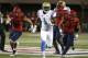 UCLA running back Soso Jamabo (1) in the first half during an NCAA college football game against Arizona, Saturday, Oct. 14, 2017, in Tucson, Ariz. (AP Photo/Rick Scuteri)