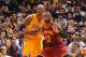 LOS ANGELES, CA - MARCH 10: LeBron James #23 of the Cleveland Cavaliers posts up against Kobe Bryant #24 of the Los Angeles Lakers at STAPLES Center on March 10, 2016 in Los Angeles, California. NOTE TO USER: User expressly acknowledges and agrees that, by downloading and/or using this Photograph, user is consenting to the terms and conditions of the Getty Images License Agreement. Mandatory Copyright Notice: Copyright 2016 NBAE (Photo by Noah Graham/NBAE via Getty Images)