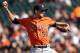 BALTIMORE, MD - SEPTEMBER 30: Starting pitcher Charlie Morton #50 of the Houston Astros throws to a Baltimore Orioles batter in the first inning at Oriole Park at Camden Yards on September 30, 2018 in Baltimore, Maryland. (Photo by Rob Carr/Getty Images)