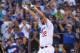 LOS ANGELES, CA - OCTOBER 17: Clayton Kershaw #22 of the Los Angeles Dodgers celebrates after scoring against the Milwaukee Brewers during the seventh inning in Game Five of the National League Championship Series at Dodger Stadium on October 17, 2018 in Los Angeles, California. (Photo by Kevork Djansezian/Getty Images)