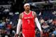 MEMPHIS, TN - OCTOBER 12: Carmelo Anthony #7 of the Houston Rockets looks on against the Memphis Grizzlies during a pre-season game on October 12, 2018 at FedExForum in Memphis, Tennessee. NOTE TO USER: User expressly acknowledges and agrees that, by downloading and or using this photograph, User is consenting to the terms and conditions of the Getty Images License Agreement. Mandatory Copyright Notice: Copyright 2018 NBAE (Photo by Joe Murphy/NBAE via Getty Images)